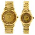 Sonata Quartz Analog Champagne Dial Metal Strap Watch for Couple