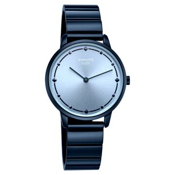 Sonata Sleek Women Ice Blue Dial Ultra-Slim Navy Bracelet Watch