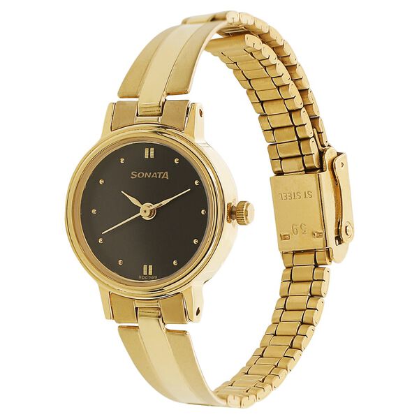 Sonata Quartz Analog Black Dial Metal Strap Watch for Women - image number 1