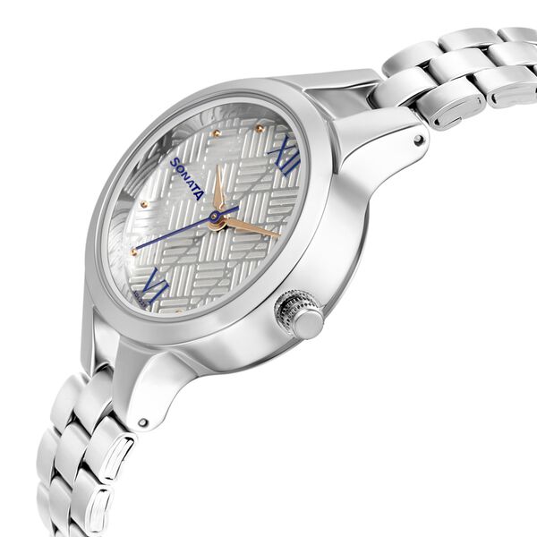 Sonata Workwear White Dial Women Watch With Stainless Steel Strap - image number 2