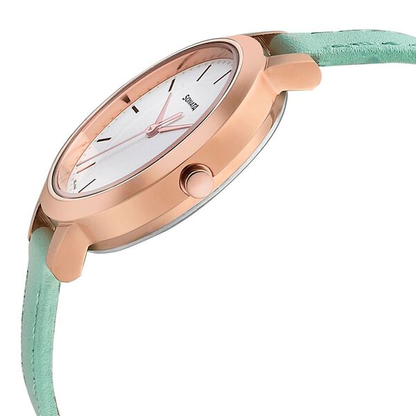 Sonata Blush It Up White Dial Women Watch With Leather Strap - image number 2