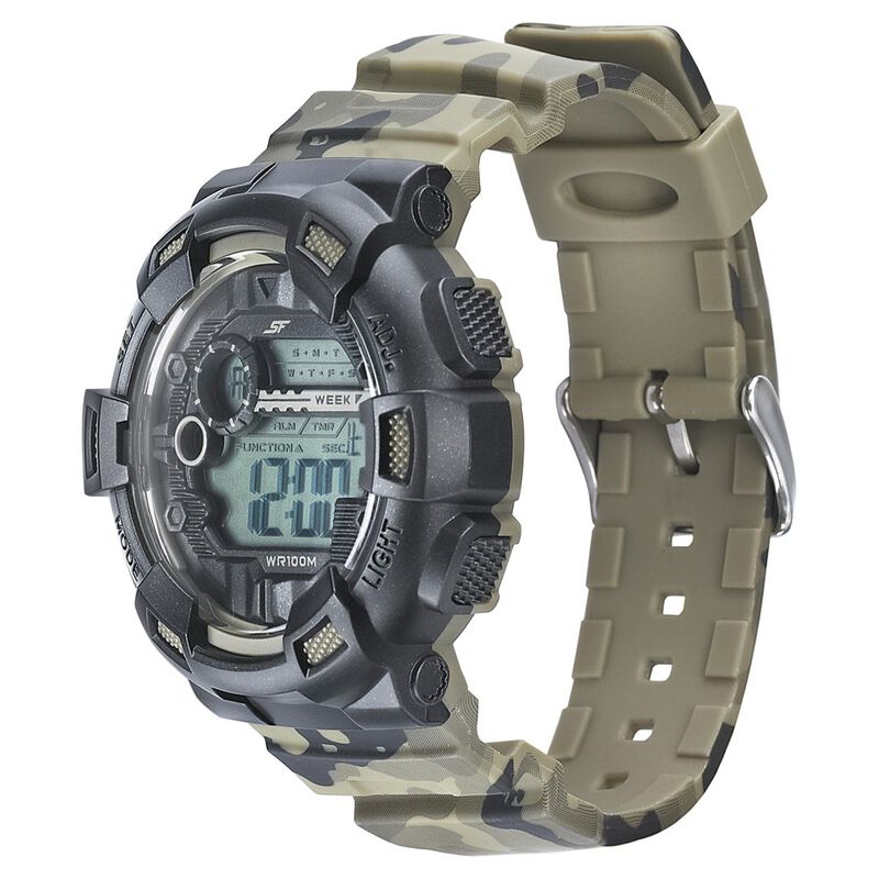 SF Digital Dial PU Strap Watch for Men