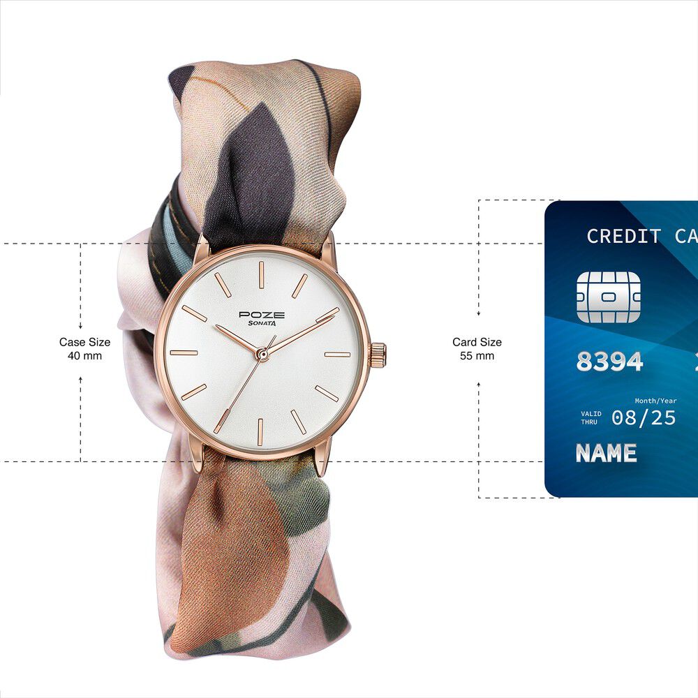 Buy Online Sonata Poze Quartz Analog White Dial Multicoloured