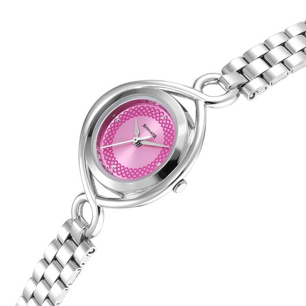 Sonata Alloys Rose Gold Dial Women Watch With Stainless Steel Strap - image number 2
