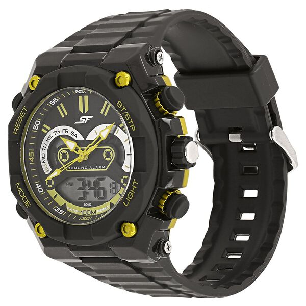 SF Quartz Analog Digital Grey Dial Plastic Strap Watch for Men - image number 1