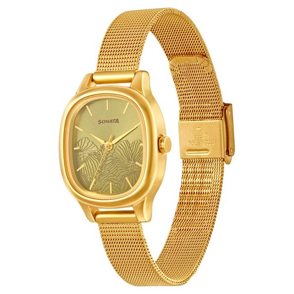 Sonata Linnea Green Dial Women Watch With Stainless Steel Strap - image number 1
