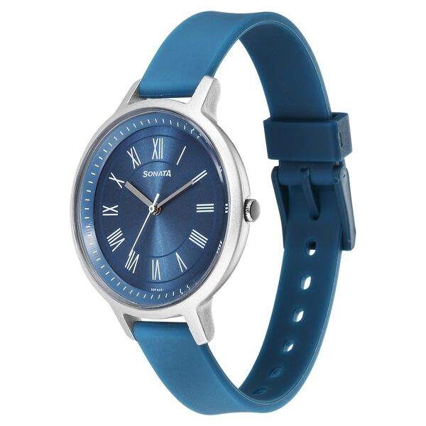 Sonata Splash Quartz Analog Blue Dial Plastic Strap Watch for Women - image number 2