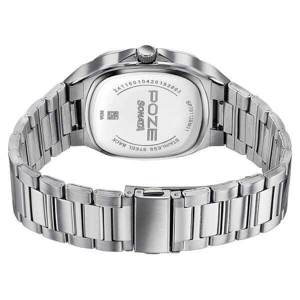 Poze Poze Quartz Analog Blue Dial Silver Metal Strap Watch For Men - image number 6