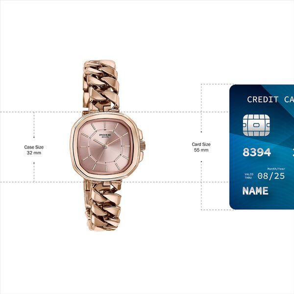 Sonata Poze Quartz Analog Rose Gold Dial Metal Strap Watch For Women - image number 3