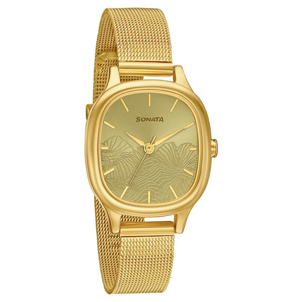 Sonata Linnea Green Dial Women Watch With Stainless Steel Strap - image number 0