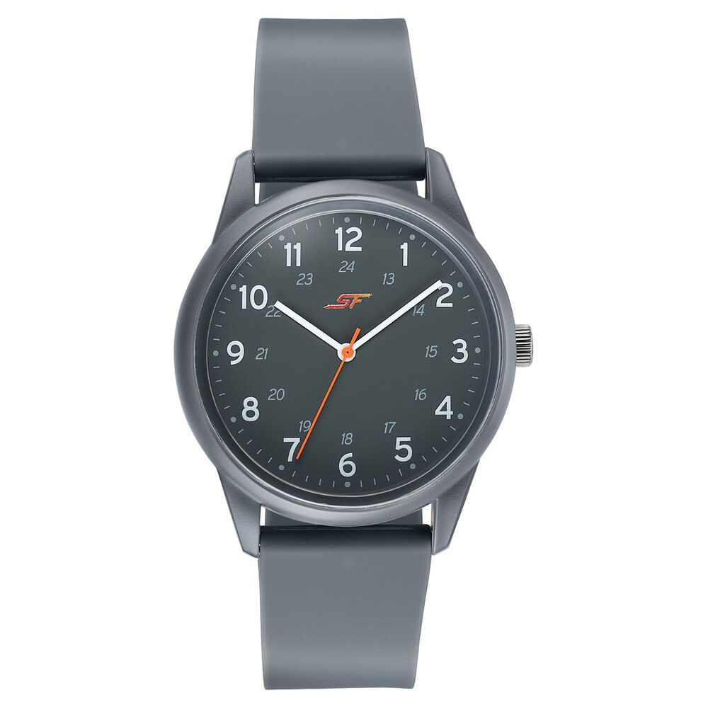 Sonata SF Field watch Quartz Analog Black Dial Grey Silicone Strap Watch For Men-picture-27
