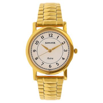 Sonata Quartz Analog White Dial Stainless Steel Strap Watch for Men