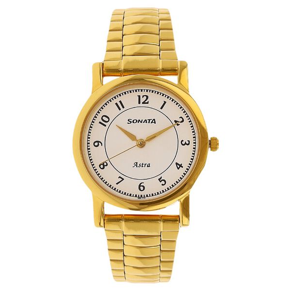 Sonata Quartz Analog White Dial Stainless Steel Strap Watch for Men - image number 0