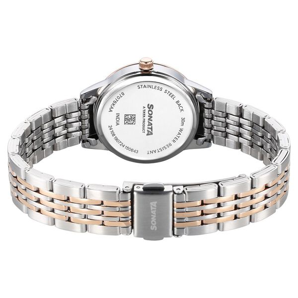 Sonata Wedding Quartz Analog Blue Dial Stainless Steel Strap Watch For Women - image number 3