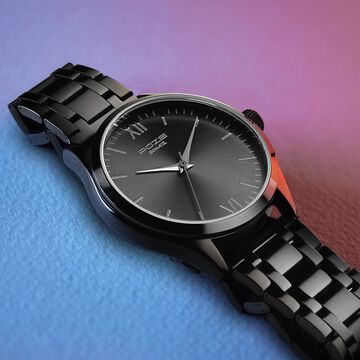 Sonata Poze Quartz Analog Black Dial Metal Strap Watch for Men