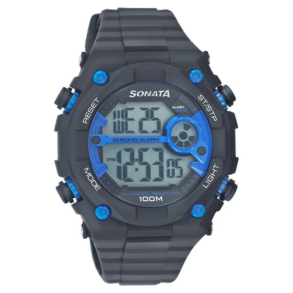 Sonata Digital Blue Dial Strap Watch for Men - image number 0