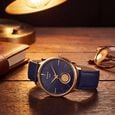 Sonata Gold Blue Dial Leather Strap Watch for Men with 22K Tanishq Gold Coin - image number 0