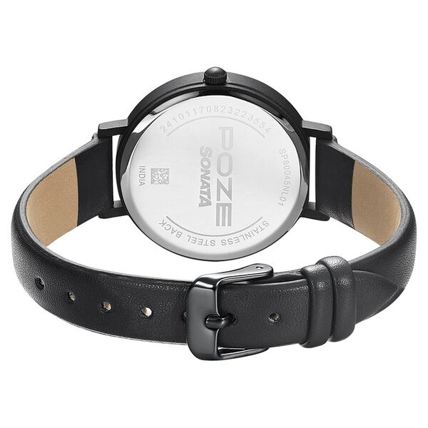 Poze by Sonata Quartz Analog Black Dial PU Leather Strap Watch for Women - image number 4