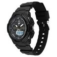 SF Maverick Quartz Digital Ana Digi Black Dial PU Strap Watch For Men - image number 2