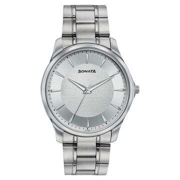 Sonata Traditional Essentials Silver Dial Stainless Steel Strap Watch
