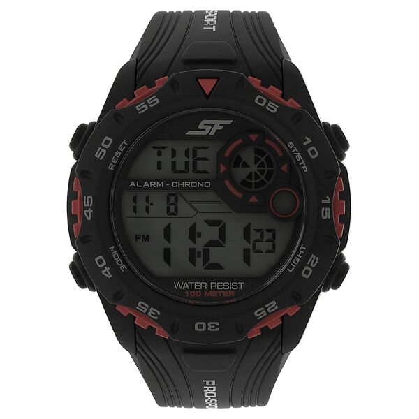 SF Quartz Analog Black Dial Plastic Strap Watch for Men - image number 0