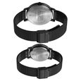 Sonata Quartz Analog with Date Black Dial Metal Strap Watch for Couple - image number 3