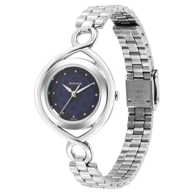 Sonata Alloys Blue Dial Women Watch With Stainless Steel Strap - image number 1