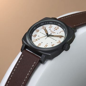 Sonata Poze Quartz Analog White Dial Leather Strap Watch for Men