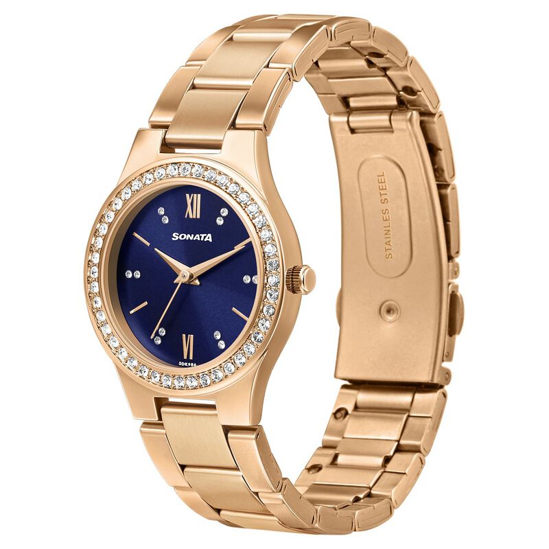 Sonata Blush It Up Blue Dial Women Watch With Stainless Steel Strap - image number 2