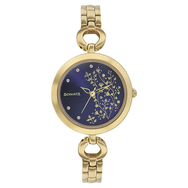 Sonata Wedding Blue Dial Women Watch With Stainless Steel Strap - image number 0