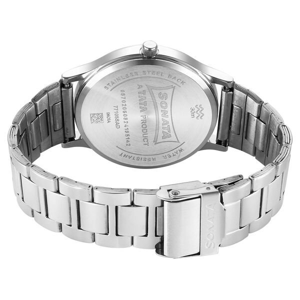 Sonata Aspire Quartz Analog with Date Black Dial Stainless Steel Strap Watch For Men - image number 3