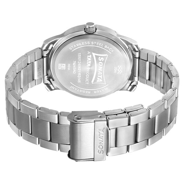 Sonata RPM Quartz Analog with Day and Date Green Dial Stainless Steel Strap Watch for Men - image number 3