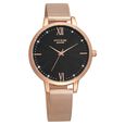 Poze by Sonata Quartz Analog Black Dial Stainless Steel Strap Watch for Women - image number 1