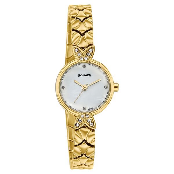 Women's Vintage style White Mother Of Pearl dial Bracelet Watch - image number 1