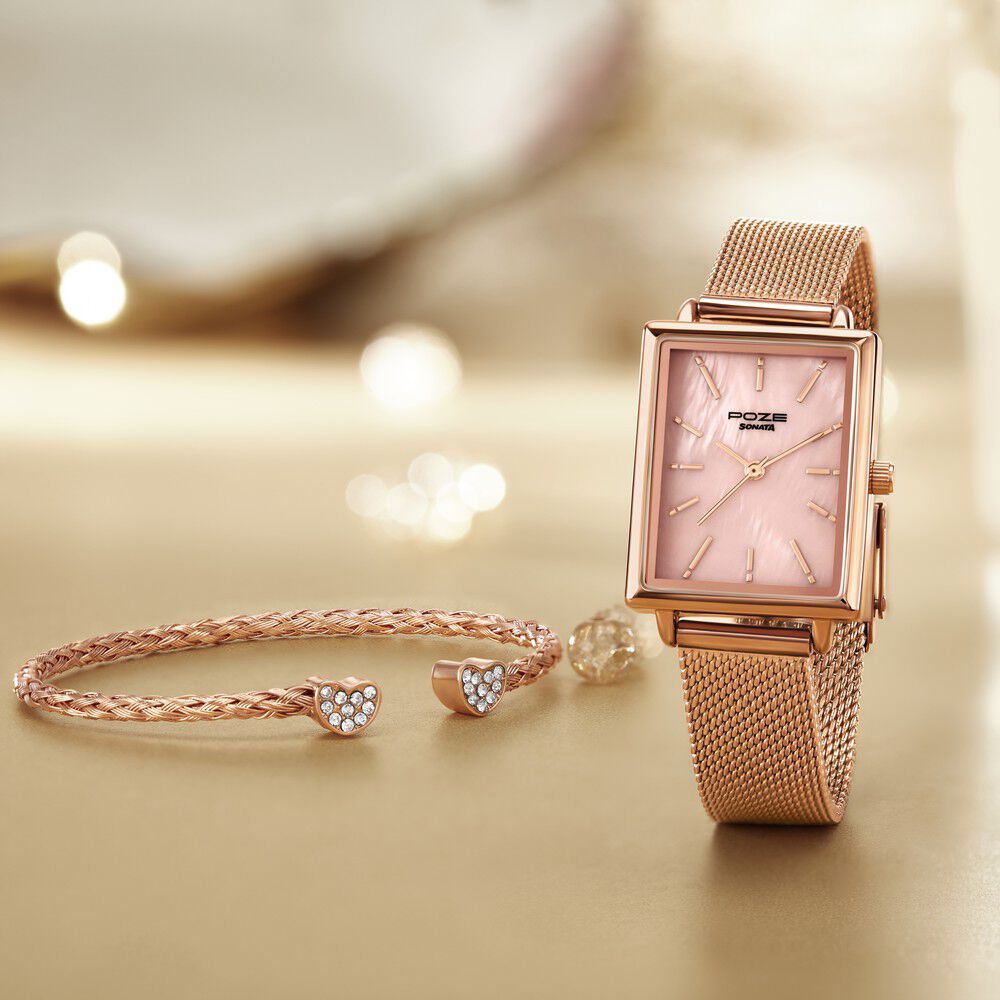 Pink mother of pearl watch top