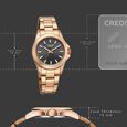 Sonata Poze Quartz Analog Black Dial Rose Gold Stainless Steel Strap Watch For Men - image number 3