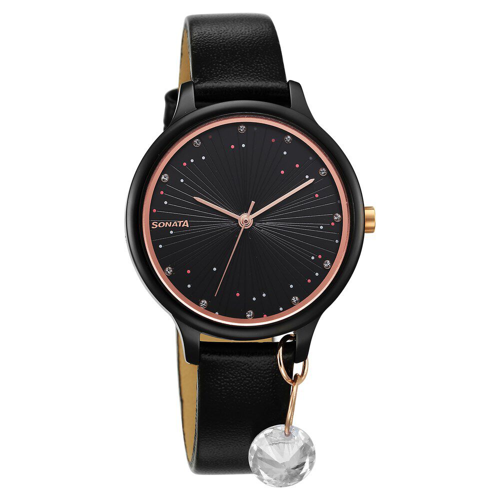 Sonata watch black belt hot sale