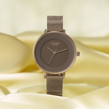 Sonata Poze Quartz Analog Brown Dial Mesh Strap Watch for Women
