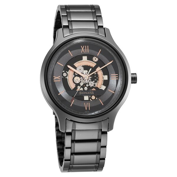 Sonata Unveil Quartz Analog Grey Dial Stainless Steel Strap Watch for Men - image number 0