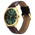 Sonata Traditional Essentials Quartz Analog Green Dial Brown Leather Strap Watch For Men - image number 1
