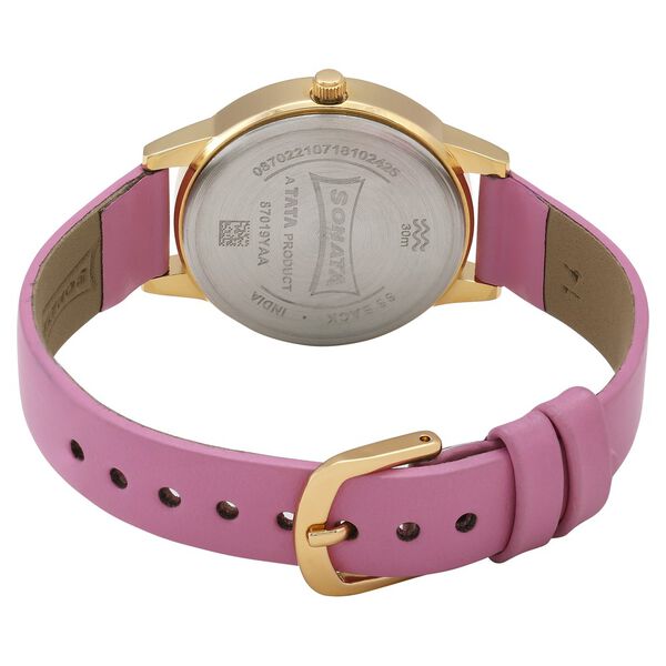 Sonata Splash White Dial Women Watch With Leather Strap - image number 4