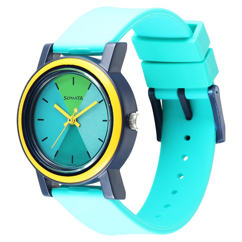 Sonata Splash Green Dial Women Watch With Plastic Strap - image number 1
