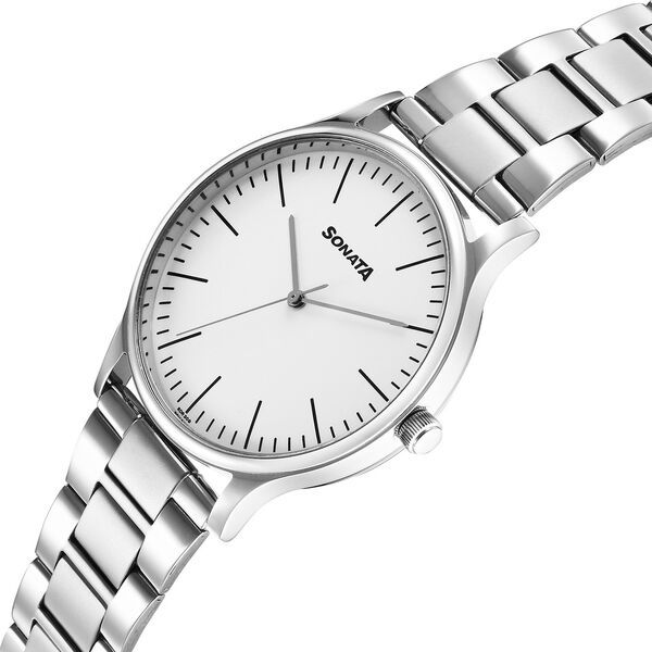 Sonata Aspire Quartz Analog Off White Dial Stainless Steel Strap Watch For Men - image number 1
