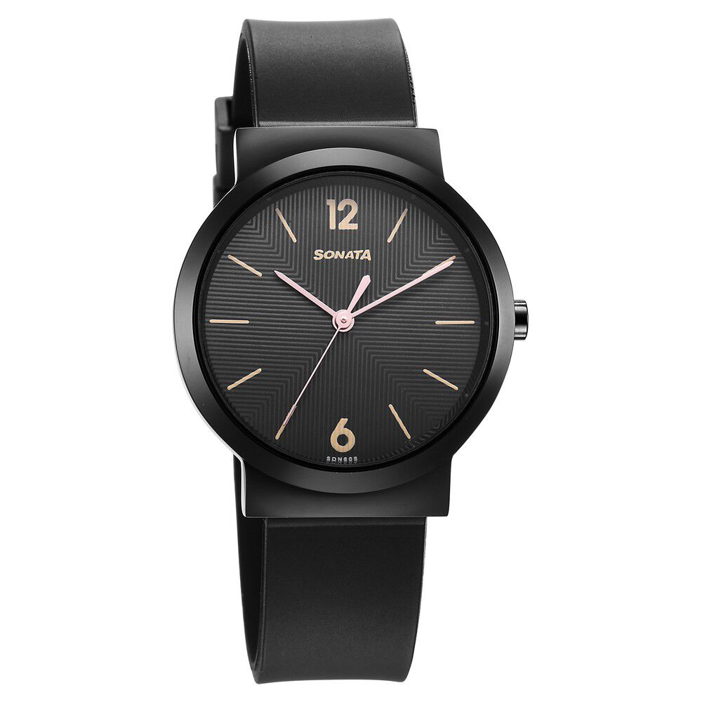Sonata ladies watch black store