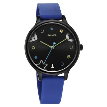 Sonata Play Black Dial Watch for Women