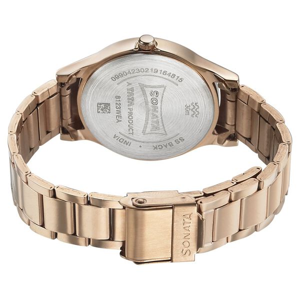 Sonata Blush It Up Maroon Dial Women Watch With Stainless Steel Strap - image number 3