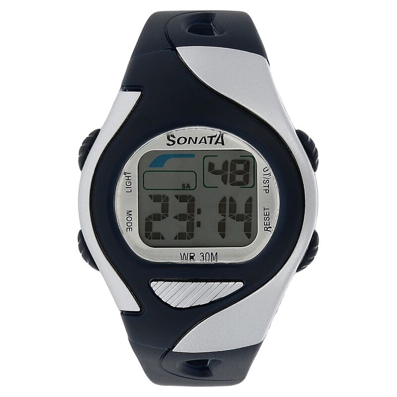 SF Digital Grey Dial Plastic Strap Unisex Watch