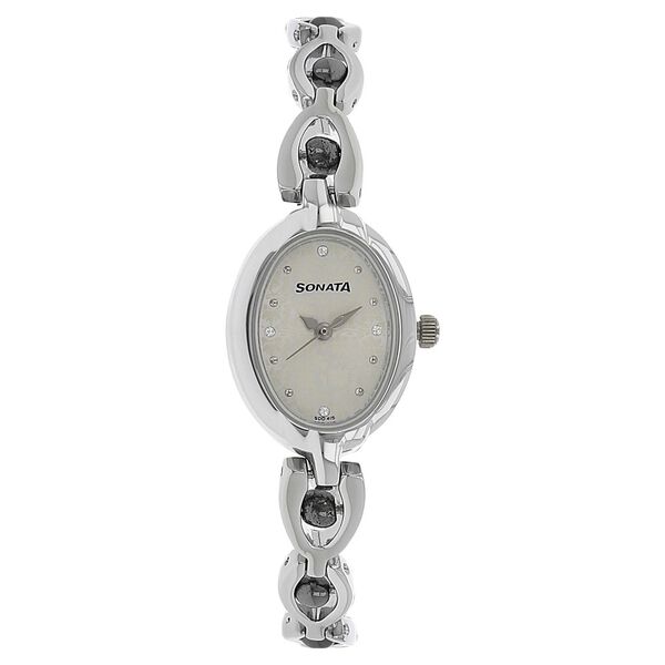 Sonata Quartz Analog White Dial Metal Strap Watch for Women - image number 0