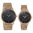 Sonata Modern Bandhan Quartz Analog Black Dial Rose Gold Stainless Steel Strap Watch For Couple - image number 1