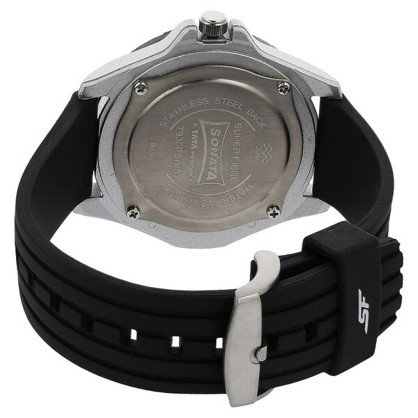 SF Quartz Analog Black Dial Plastic Strap Watch for Men - image number 3